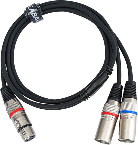 كابل XLR Y-Splitter، كابل ميكروفون مزدوج XLR ذكر إلى أنثى XLR، محول صوت متوازن من أنثى إلى 2 ذكر XLR Y، 5 أقدام in Kuwait