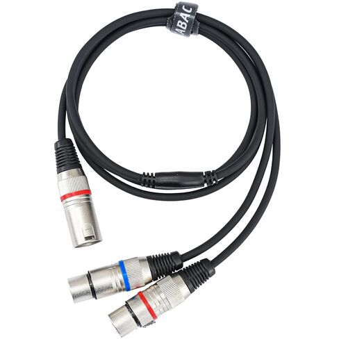 XLR Y-Splitter Cable, Dual XLR Male to XLR Female Microphone Cable, Balanced Female to 2 Male XLR Y Cord Audio Adapter, 5FT in Kuwait