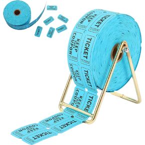 حامل تذاكر يانصيب مع 1000 تذكرة يانصيب زرقاء، مطلي بالنحاس، موزع تذاكر يانصيب للتذاكر الفردية/المزدوجة، مصنوع من لوح فولاذي سميك ممتاز، للمناسبات المختلفة in Kuwait