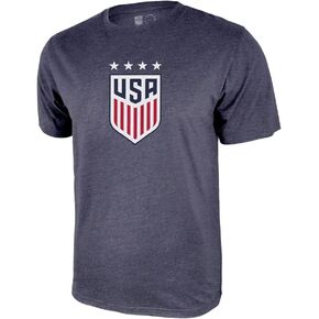 Icon Sports U.S. Soccer USWNT Soccer 4 Stars Cotton Soccer T-Shirt - Soild Logo - Leather Grey in Kuwait