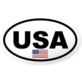 CafePress USA Flag Oval Sticker with USA Letters in White. Oval Car Bumper Sticker in Kuwait