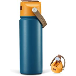 4 PACK 18 OZ Water Bottle for Kids, Stainless Steel Double Insulated Sports Water Bottle, Leak Proof Straw Cup for School, Gifts, Travel, BPA Free (Mixed Color) in Saudi Arabia