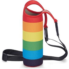 Neoprene Rainbow Water Bottle Sleeve with Snap Closure & Adjustable Strap, Portable Carry Handle & Dual-Stitched Durability in Saudi Arabia