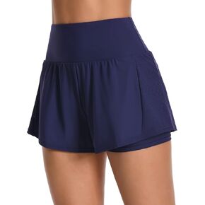 ATTRACO 3" Women High Waisted Swim Board Shorts UPF 50+ Quick Dry Swim Trunks with Liner in Saudi Arabia