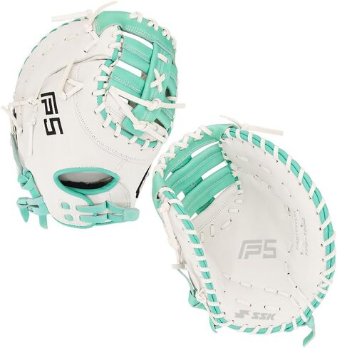 قفاز البيسبول الأول SSK FP5 Fastpitch Softball مقاس 12.5 بوصة - 13 بوصة لليد اليمنى واليسرى، قفاز كرة لينة مصنوع من الجلد بالكامل in Saudi Arabia