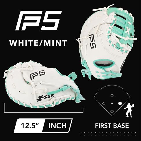 قفاز البيسبول الأول SSK FP5 Fastpitch Softball مقاس 12.5 بوصة - 13 بوصة لليد اليمنى واليسرى، قفاز كرة لينة مصنوع من الجلد بالكامل in Saudi Arabia