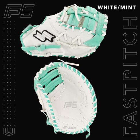 قفاز البيسبول الأول SSK FP5 Fastpitch Softball مقاس 12.5 بوصة - 13 بوصة لليد اليمنى واليسرى، قفاز كرة لينة مصنوع من الجلد بالكامل in Saudi Arabia