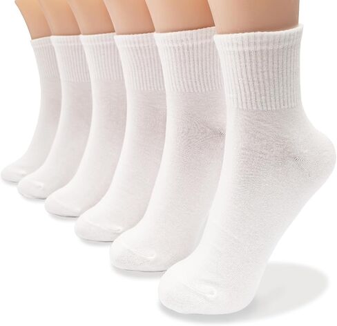 Womens Ankle Cotton Socks Cushioned Running Gym Workout Socks for Women 6 Pairs in Saudi Arabia