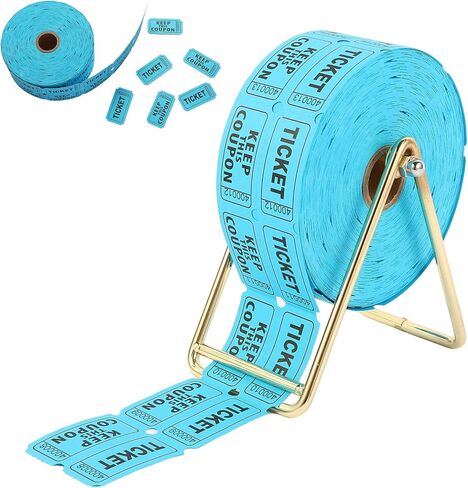 Raffle Ticket Holder with 1000 Blue Raffle Tickets, Copper - Plated, Raffle Ticket Dispenser for Single/Double-Roll Tickets,Made of Premium Thick Steel Plate, for Various Events in Kuwait