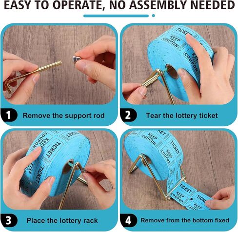 Raffle Ticket Holder with 1000 Blue Raffle Tickets, Copper - Plated, Raffle Ticket Dispenser for Single/Double-Roll Tickets,Made of Premium Thick Steel Plate, for Various Events in Kuwait