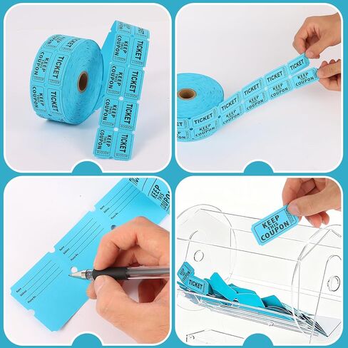 Raffle Ticket Holder with 1000 Blue Raffle Tickets, Copper - Plated, Raffle Ticket Dispenser for Single/Double-Roll Tickets,Made of Premium Thick Steel Plate, for Various Events in Kuwait