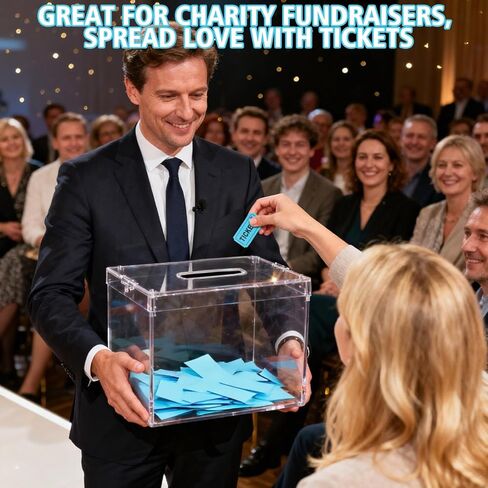 Raffle Ticket Holder with 1000 Blue Raffle Tickets, Copper - Plated, Raffle Ticket Dispenser for Single/Double-Roll Tickets,Made of Premium Thick Steel Plate, for Various Events in Kuwait