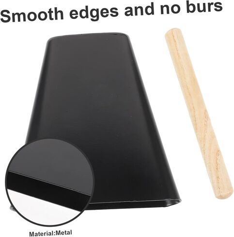 IMIKEYA 6 Inch Metal Cowbell with Wooden Stick - Handheld Percussion Noise Maker for Musical Events and in Saudi Arabia