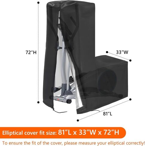 COSHNIBI Elliptical Cover, Waterproof & Dustproof Elliptical Exercise Machine Cover for Indoor and Outdoor,81''L x 33''W x 72''H-Black in Saudi Arabia