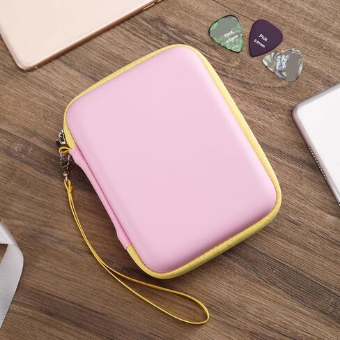 Guitar Pick Holder Case Picks Storage Box Anti Scratch Organizer Bag Splashproof Protective Pouch with Lanyard, 15x12x5.5cm/5.91x4.72x2.17in, Pink in Saudi Arabia