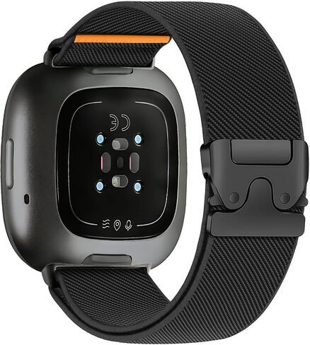 Stretchy Nylon Bands for Fitbit Versa 4/Versa 3/Sense 2/Sense Watch Band Women Men,Parachute Buckle Soft Elastic Wirstband Adjustable Sport Replacement Strap for Fitbit Versa 4 3 Band in Kuwait