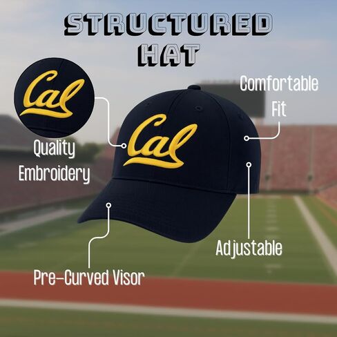 Officially Licensed Cal Berkeley Navy MVP Hat Classic Embroidered University Team Logo Adjustable Structured Blue Cap in Saudi Arabia