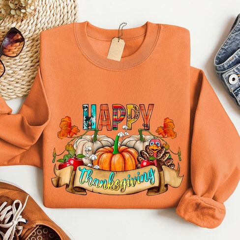 Tegoprints Happy Thanksgiving Sweatshirt for Men and Women in Saudi Arabia