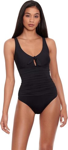 Lauren Ralph Lauren Beach Club Solid Tie Front Underwire One-Piece in Saudi Arabia