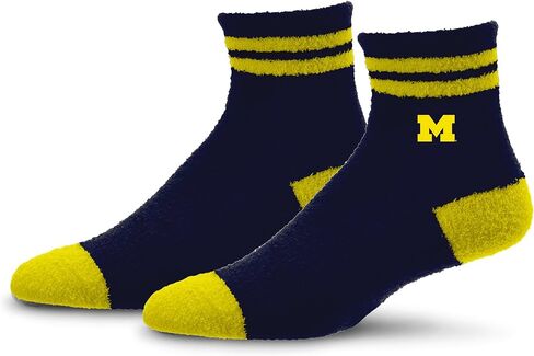 For Bare Feet NCAA MICHIGAN WOLVERINES Cozy Two Stripe Quarter Sock Team Color OSFM in Saudi Arabia
