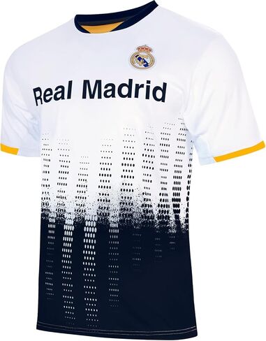 تي شيرت Icon Sports متوافق مع تي شيرت كرة القدم البوليستر المنسوج لريال مدريد - مقاس رجالي أبيض مستوحى in Saudi Arabia