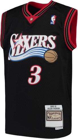 Allen Iverson Philadelphia 76ers NBA Black #3 Kids Youth 8-20 Team Color Home Hardwood Classic Player Jersey in Saudi Arabia