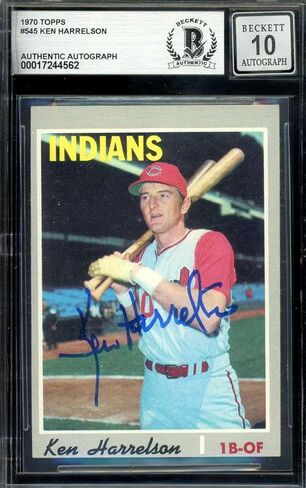 Ken Hawk Harrelson Gem Mint 10 Beckett BAS Signed 1970 Topps Autograph - Basketball Autographed Cards in Kuwait