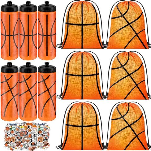 24 Pcs 20 Oz Baseball Water Bottles Bulk with Drawstring Bag 50 Sticker Set Baseball Squeeze Water Bottles Sports Reusable Bottle for Gym Bike Cycling Party Supplies Gifts in Saudi Arabia