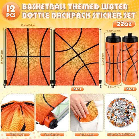 24 Pcs 20 Oz Baseball Water Bottles Bulk with Drawstring Bag 50 Sticker Set Baseball Squeeze Water Bottles Sports Reusable Bottle for Gym Bike Cycling Party Supplies Gifts in Saudi Arabia
