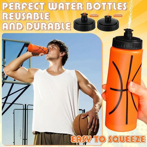 24 Pcs 20 Oz Baseball Water Bottles Bulk with Drawstring Bag 50 Sticker Set Baseball Squeeze Water Bottles Sports Reusable Bottle for Gym Bike Cycling Party Supplies Gifts in Saudi Arabia