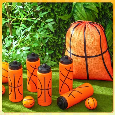 24 Pcs 20 Oz Baseball Water Bottles Bulk with Drawstring Bag 50 Sticker Set Baseball Squeeze Water Bottles Sports Reusable Bottle for Gym Bike Cycling Party Supplies Gifts in Saudi Arabia