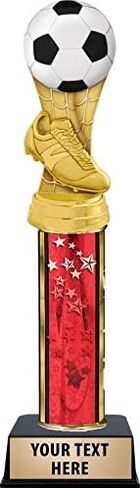 Crown Awards Soccer Trophy for Kids with Custom Engraving, Red Stars MVP Soccer Trophies Prime in Saudi Arabia