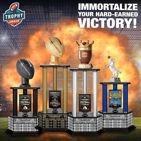 TrophySmack Vivid Fantasy Football Trophy Topper, League Winner Award - 10" Tall in Saudi Arabia