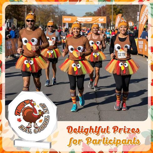 6 Pcs Thanksgiving Turkey Trot Trophies 4.72'' Acrylic Turkey Trot Trophy Funny Fall Recognition Awards for Holiday Thanksgiving Fall Awards Decorations in Saudi Arabia