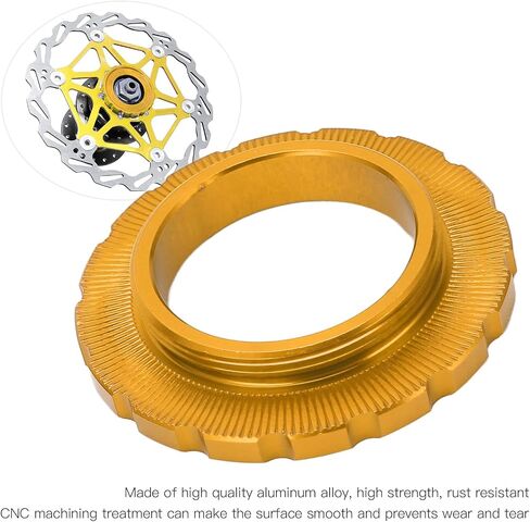 Centerlock Lockring Aluminum Alloy Disc Brake Adapter Wheelset Hub Shaft Disc Rotor Lock Ring(Gold) in Saudi Arabia