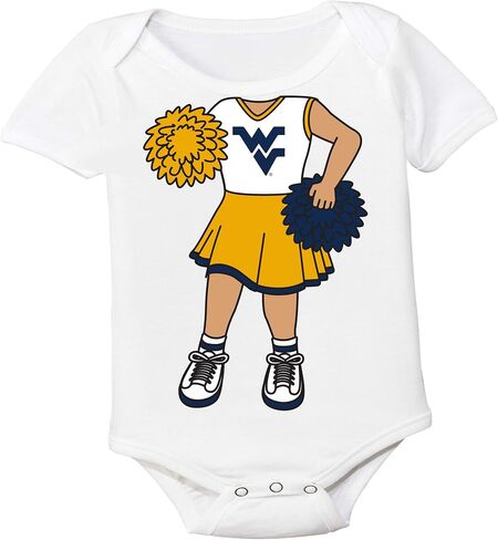 West Virginia Mountaineers Heads Up! Cheerleader Baby Onesie in Saudi Arabia
