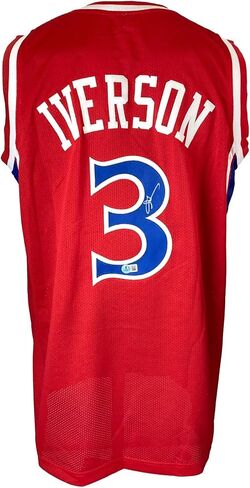 Allen Iverson Philadelphia Signed Red Basketball Jersey BAS in Saudi Arabia