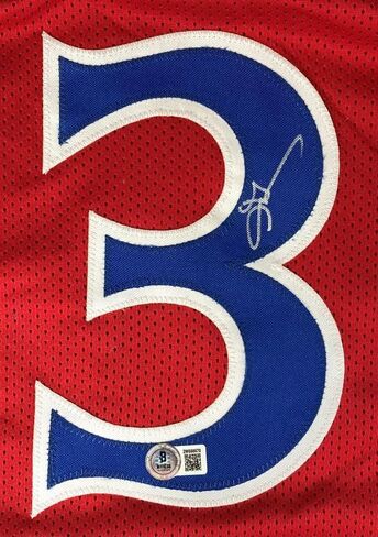 Allen Iverson Philadelphia Signed Red Basketball Jersey BAS in Saudi Arabia