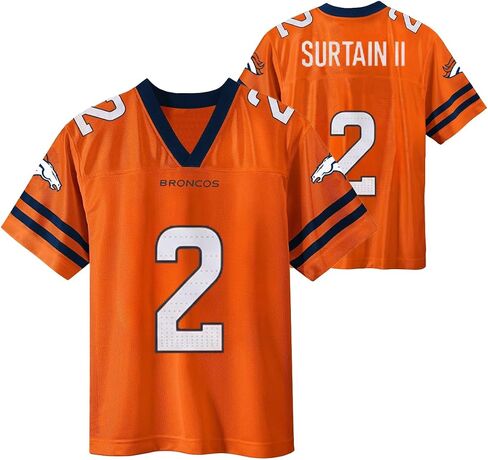 Patrick Surtain II Denver Broncos Orange #2 NFL Kids Youth 4-20 Name and Number Team Color Home Player Jersey in Saudi Arabia