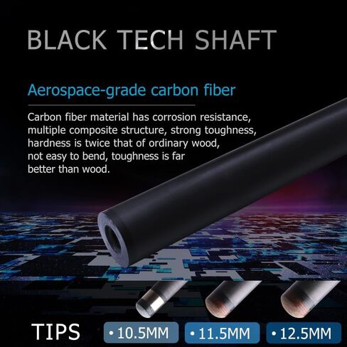 CUPPA Billiard Pool Stick America 1/2 Split Cue Nine Ball Cues Carbon Fibre Shaft Sport Games Tip Size 10.5，11.5,12.5mm 58inch ca20-02 in Saudi Arabia