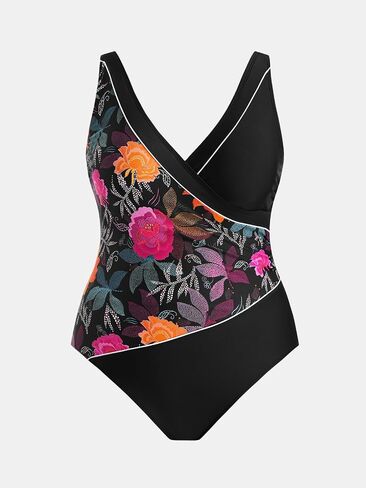 CUPSHE Plus Size Women's One Piece Swimsuit Surplice V Neck Swimwear Adjustable Straps Bathing Suit in Saudi Arabia