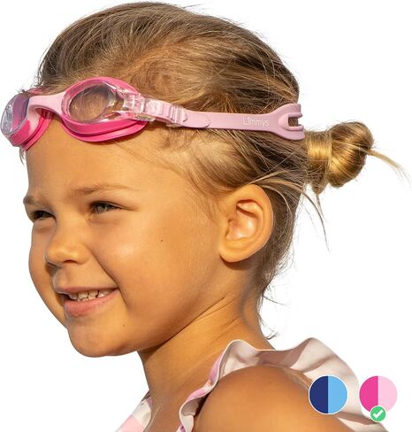 Limmys Kids Swimming Goggles Anti-fog with Adjustable Strap, Flexible Nose Bridge & UV Protection with Protection Case in Saudi Arabia