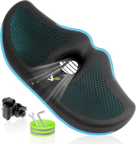 Extra Wide Noseless Bike seat Cushion for Men Women Memory Foam Filling Large Bike Saddle Ventilation Water Proof Bicycle Seat Cushion for Peloton Bikes MountainBikes Exercise Bikes City Bikes in Saudi Arabia