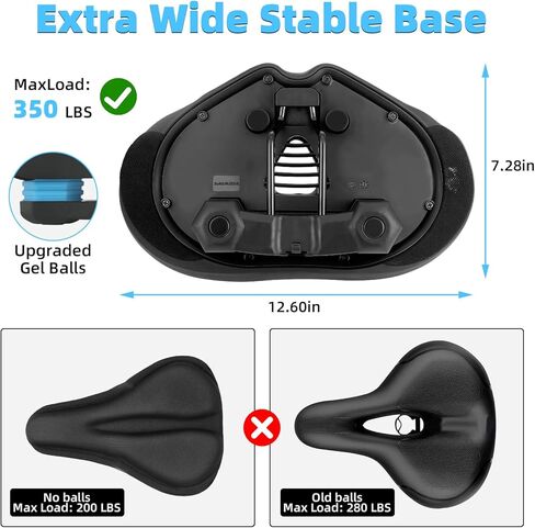 Extra Wide Noseless Bike seat Cushion for Men Women Memory Foam Filling Large Bike Saddle Ventilation Water Proof Bicycle Seat Cushion for Peloton Bikes MountainBikes Exercise Bikes City Bikes in Saudi Arabia