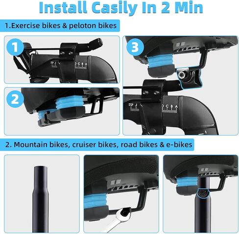Extra Wide Noseless Bike seat Cushion for Men Women Memory Foam Filling Large Bike Saddle Ventilation Water Proof Bicycle Seat Cushion for Peloton Bikes MountainBikes Exercise Bikes City Bikes in Saudi Arabia