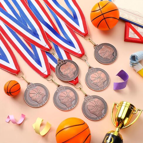 30 عبوة من الميداليات البرونزية من Remuuly، ميداليات مشاركة الفريق مقاس 2 بوصة مع شريط مخطط باللونين الأحمر والأبيض والأزرق للمسابقات والاحتفالات وجوائز الهدايا الرياضية تحت عنوان الحفلات in Kuwait