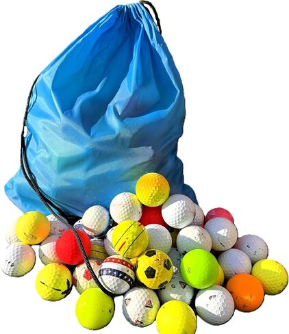 Recycled Used Practice/Range/Hit Away Golf Balls, Pack of 50 or 100 (100 Pack Includes Free Drawstring Ball Bag Backpack) in Saudi Arabia
