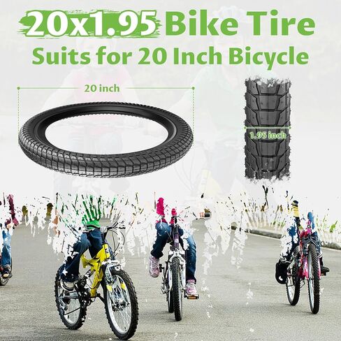 إطار دراجة WEEROCK مقاس 20 بوصة 20 × 1.95/20 × 2.1/20 × 2.25 إطارات دراجات 2 حزمة إطارات بديلة قابلة للطي مع/بدون أنابيب داخلية للدراجات 20 بوصة، دراجة أطفال، MTB، BMX، دراجة ثلاثية العجلات، أسود in Kuwait