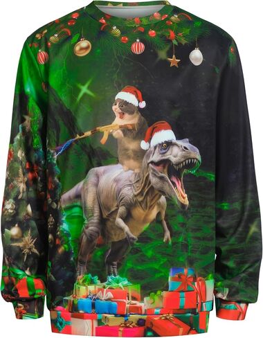 Ugly Christmas Sweatshirt Men Women Funny Family Christmas Sweatshirt Funny Abs Pattern Print Pullover Xmas Top in Saudi Arabia