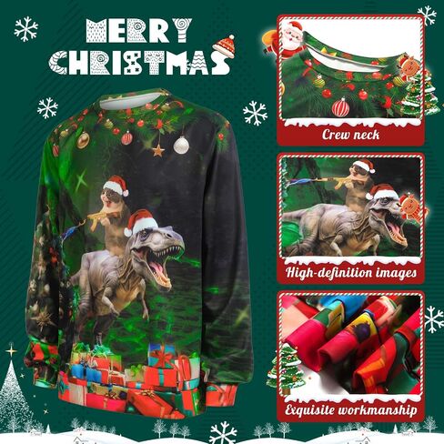 Ugly Christmas Sweatshirt Men Women Funny Family Christmas Sweatshirt Funny Abs Pattern Print Pullover Xmas Top in Saudi Arabia